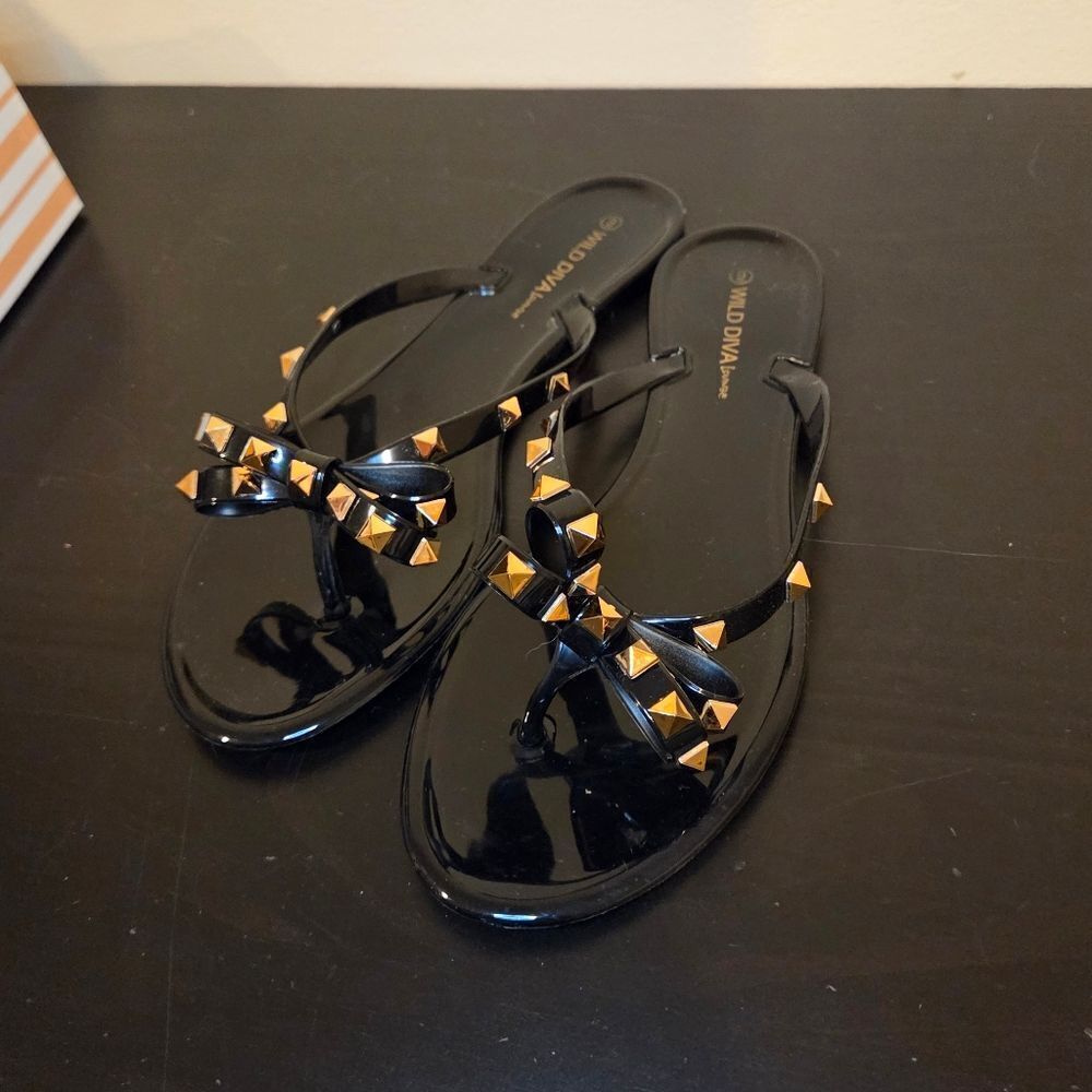 Black bow sandals - Picture 3 of 5
